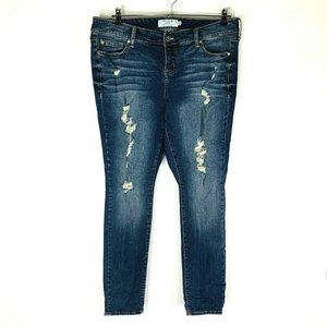 Torrid Womans Sz 16 Tall Skinny Distressed Denim J